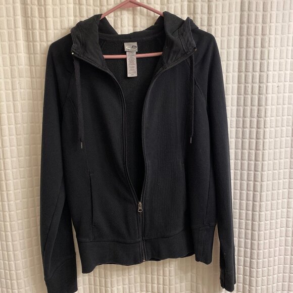 Champion Tops - Champion Black Zip Front Hoodie Sweatshirt